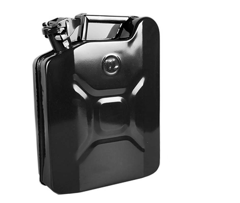 Металева каністра Poputchik 0.83 товщина металу чорний глянець, 10 л